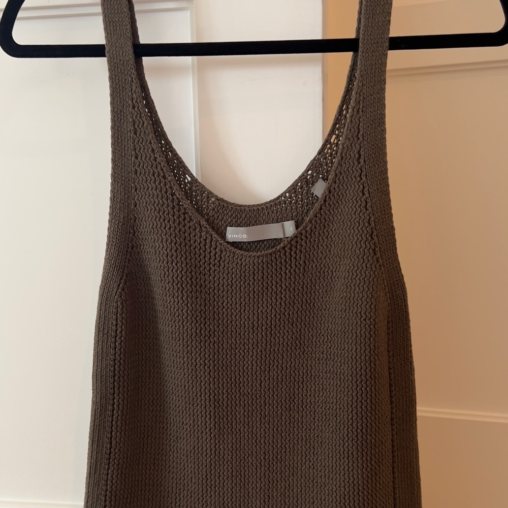 Vince Brown Knit Tank Top